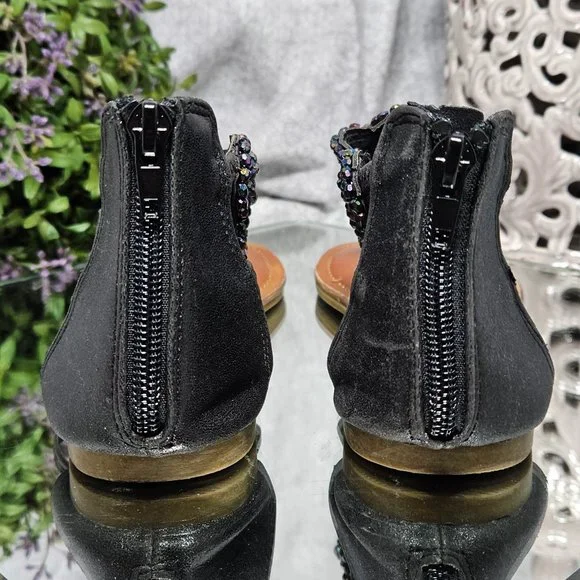 Justice Black Sequin Sandals - Picture 8 of 11